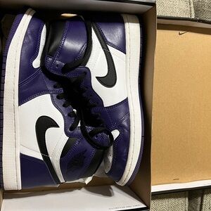 Nike Air Jordan 1 High Purple Black White Sneakers